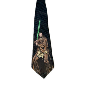 Star Wars Qui-Gon Jinn Lightsaber Novelty Tie Black Geek Chic Nerdcore‎